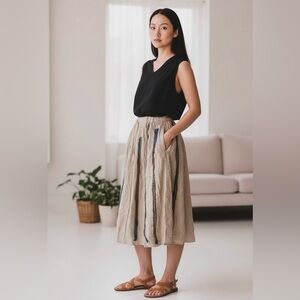 Handmade Organic Indie Skirt Cotton Boho Textile Gypsy Prairie Flare Hippie